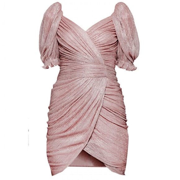 Jonathan Simkhai Shimmer Nina Plisse Mini Dress Sz 6 Fairy Coquette Ballet Party - Picture 10 of 11